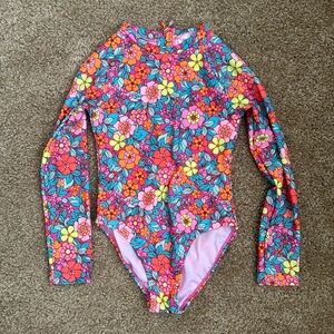 Cat & Jack Girls Rashguard Swimsuit